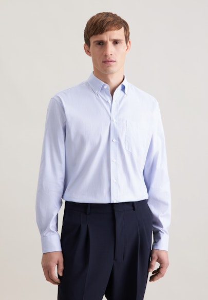 Comfort Business Hemd Druck in Mittelblau |  Seidensticker Onlineshop