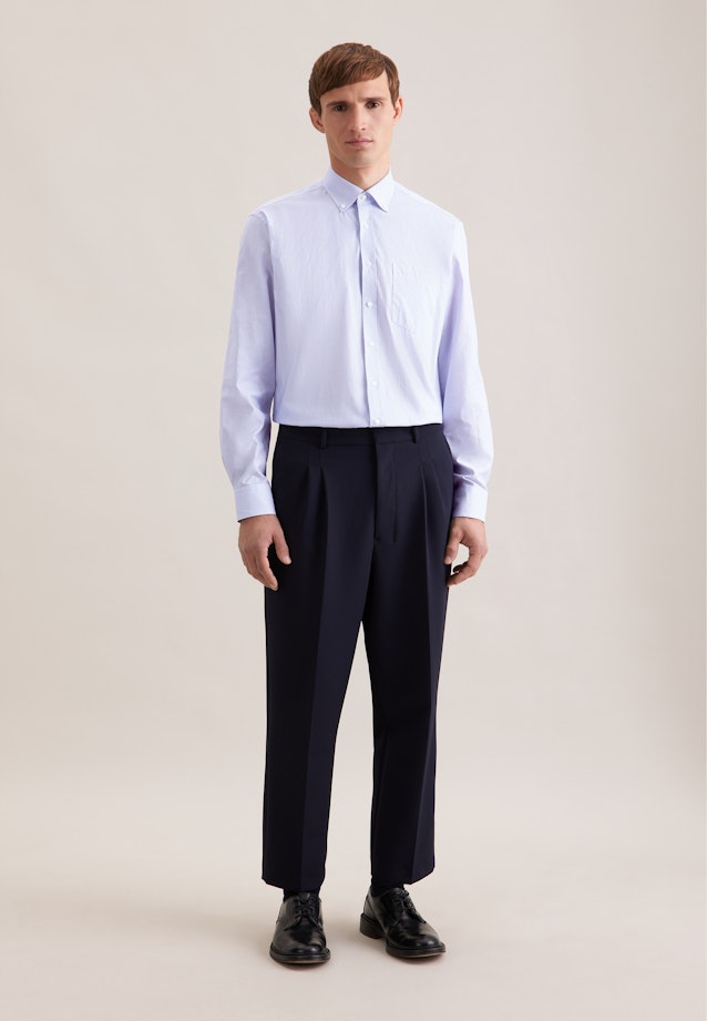 Comfort Business Hemd Druck in Mittelblau |  Seidensticker Onlineshop