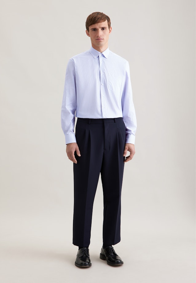 Comfort Business shirt Print in Mittelblau |  Seidensticker Onlineshop