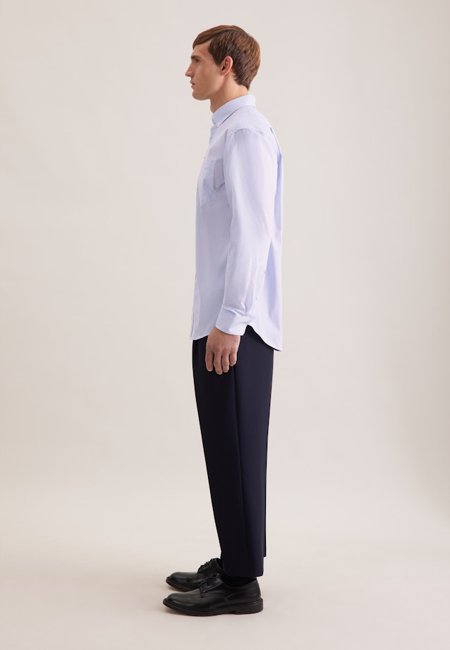 Comfort Business Hemd Druck in Mittelblau |  Seidensticker Onlineshop