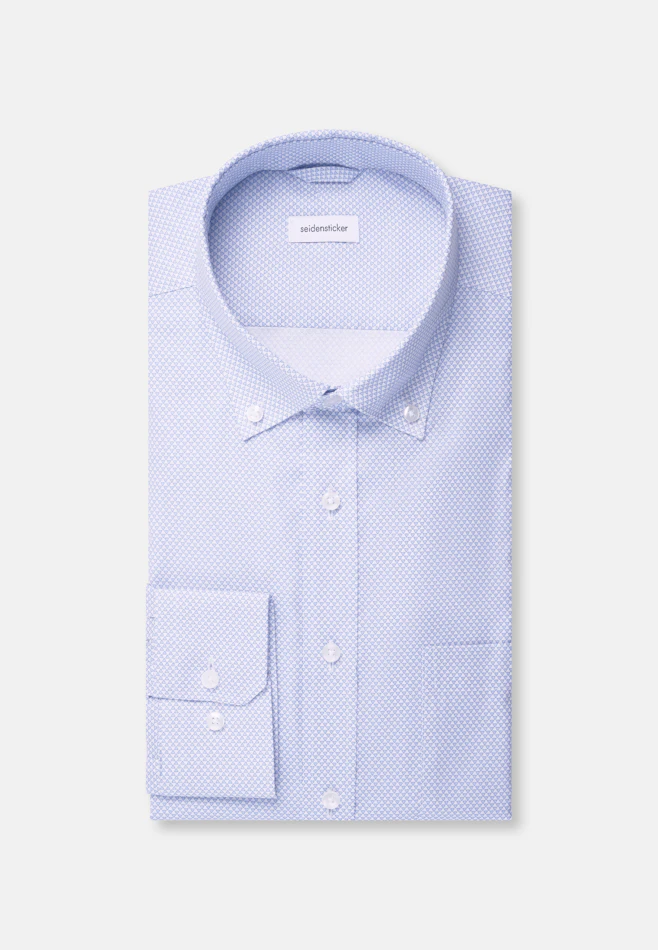 Comfort Business shirt Print in Mittelblau | Seidensticker online shop