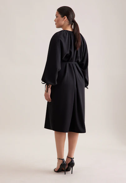 Raglankleid mit Schleifendetail in Schwarz |  Seidensticker Onlineshop