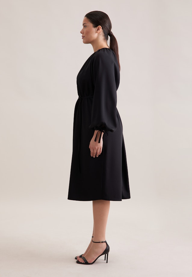 Raglankleid mit Schleifendetail in Schwarz |  Seidensticker Onlineshop