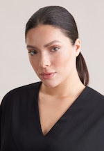 Fließendes Blusenkleid mit V- Ausschnitt in Schwarz |  Seidensticker Onlineshop