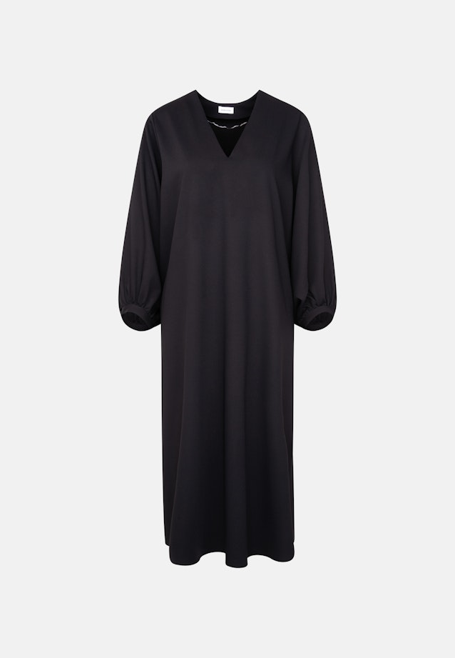Fließendes Blusenkleid mit V- Ausschnitt in Schwarz |  Seidensticker Onlineshop