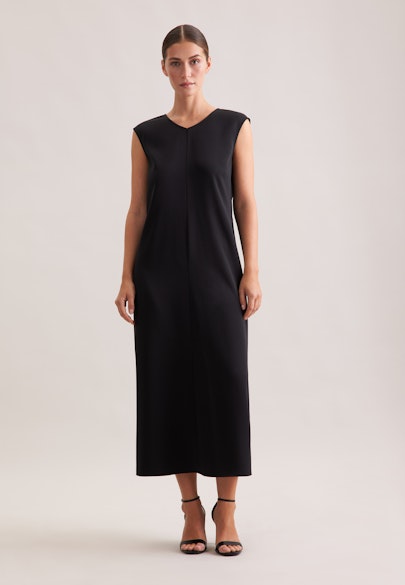 Flowing dress with back neckline and bow detail in Schwarz |  Seidensticker Onlineshop