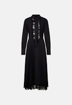 Kleid mit Spitzendetail und Plissee in Schwarz |  Seidensticker Onlineshop