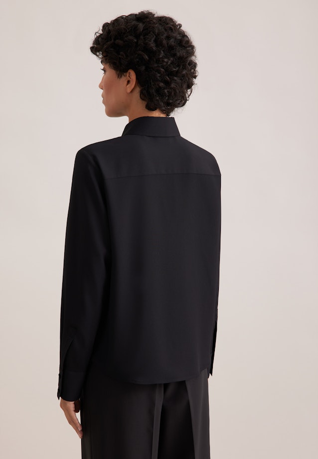 Fließende Hemdbluse aus Chiffon in Schwarz |  Seidensticker Onlineshop