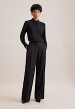 Fließende Hemdbluse aus Chiffon in Schwarz |  Seidensticker Onlineshop