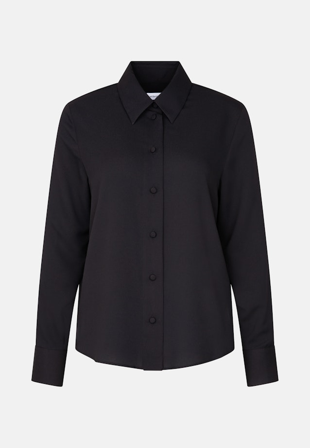 Fließende Hemdbluse aus Chiffon in Schwarz |  Seidensticker Onlineshop