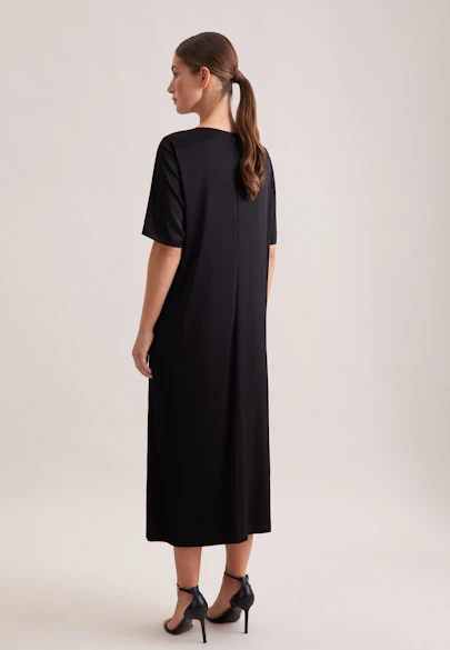 Shirtkleid in A- Linie aus fließender Ware in Schwarz |  Seidensticker Onlineshop
