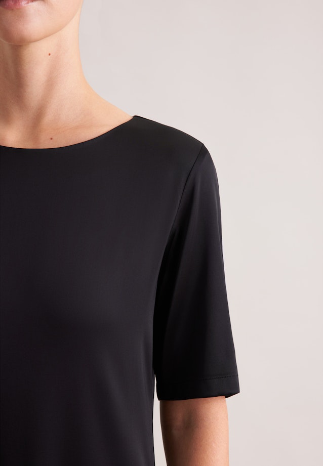 Shirtkleid in A- Linie aus fließender Ware in Schwarz |  Seidensticker Onlineshop