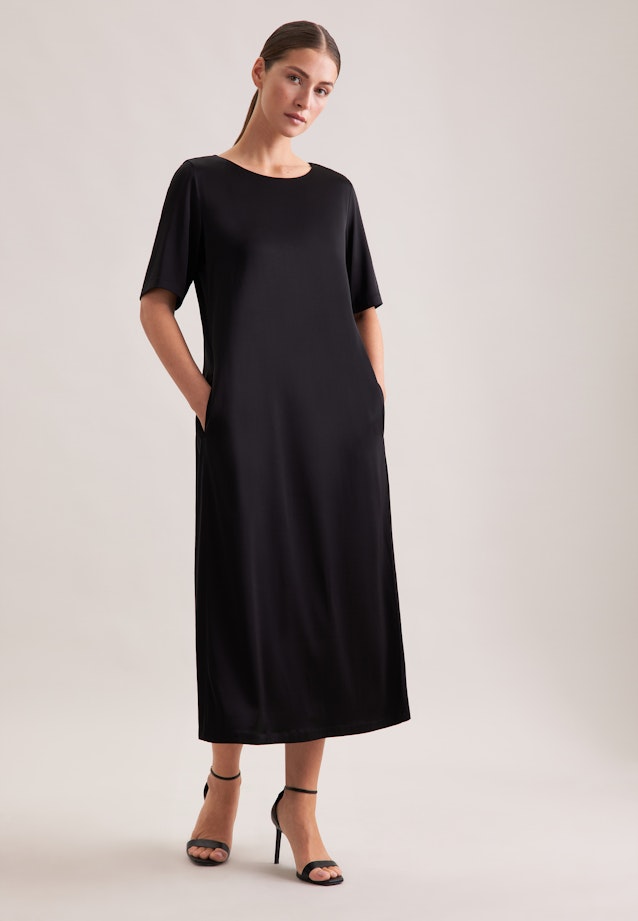 Shirtkleid in A- Linie aus fließender Ware in Schwarz |  Seidensticker Onlineshop