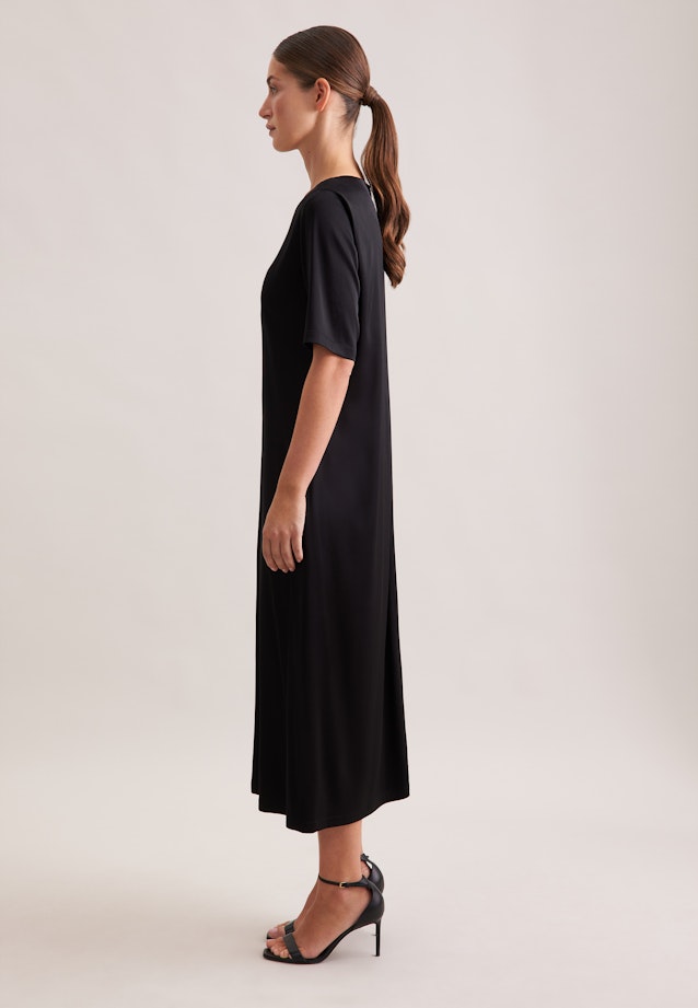 Shirtkleid in A- Linie aus fließender Ware in Schwarz |  Seidensticker Onlineshop