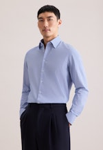 Slim Business shirt Print in Mittelblau |  Seidensticker Onlineshop
