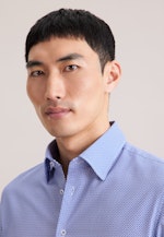 Slim Business shirt Print in Mittelblau |  Seidensticker Onlineshop