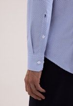 Slim Business shirt Print in Mittelblau |  Seidensticker Onlineshop