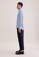 Slim Business shirt Print in Mittelblau |  Seidensticker Onlineshop