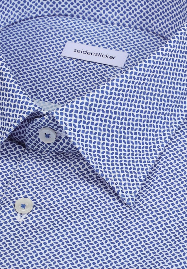 Slim Business shirt Print in Mittelblau |  Seidensticker Onlineshop