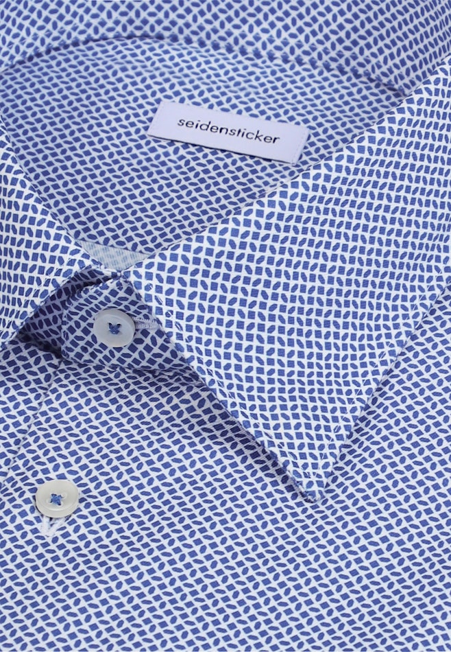 Slim Business shirt Print in Mittelblau | Seidensticker online shop