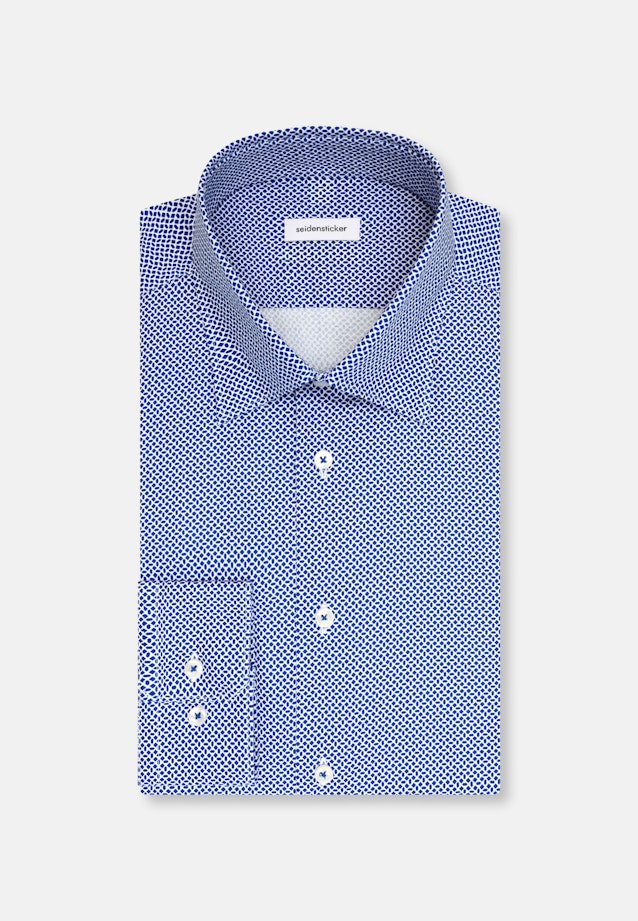Slim Business shirt Print in Mittelblau |  Seidensticker Onlineshop