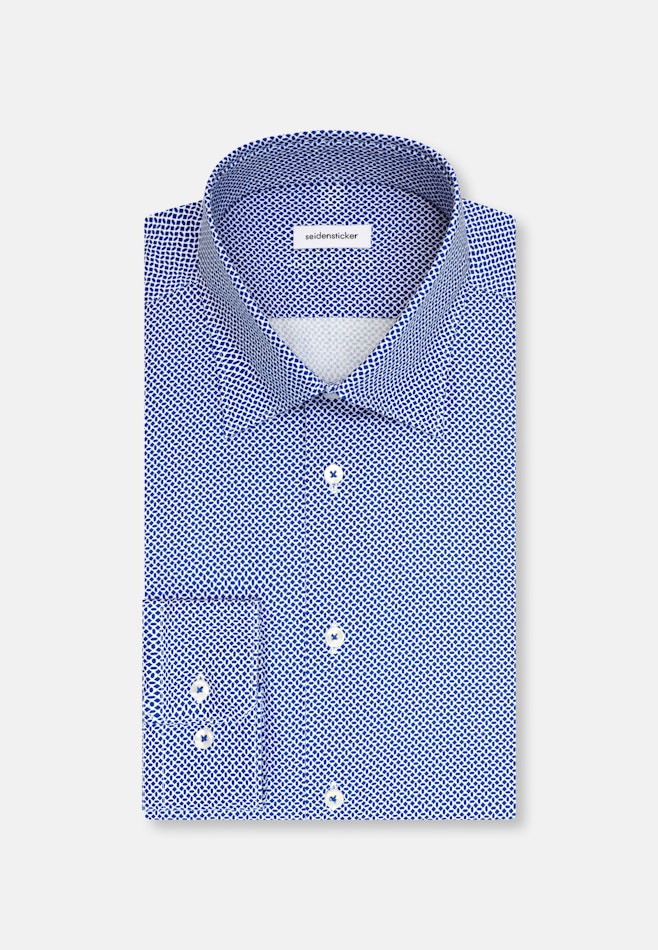 Slim Business shirt Print in Mittelblau | Seidensticker online shop
