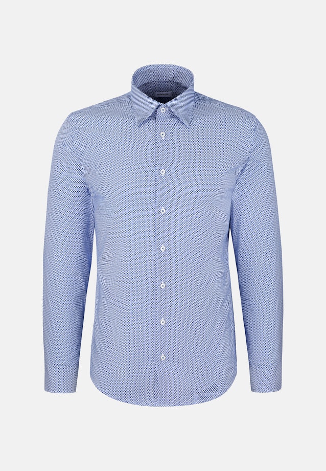 Slim Business shirt Print in Mittelblau |  Seidensticker Onlineshop