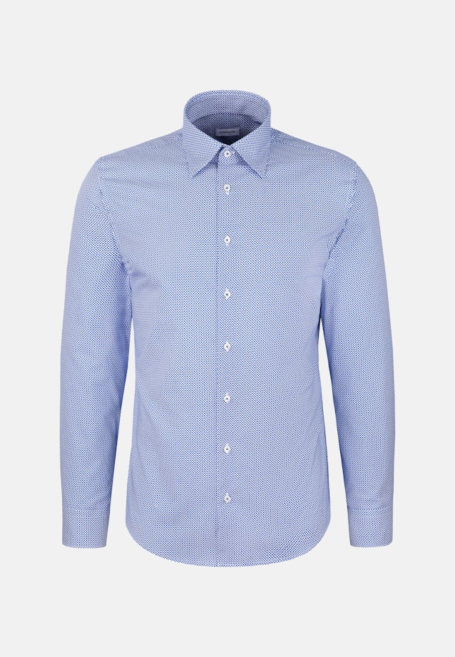 Slim Business Hemd Druck in Mittelblau |  Seidensticker Onlineshop