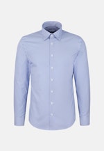 Slim Business Hemd Druck in Mittelblau |  Seidensticker Onlineshop