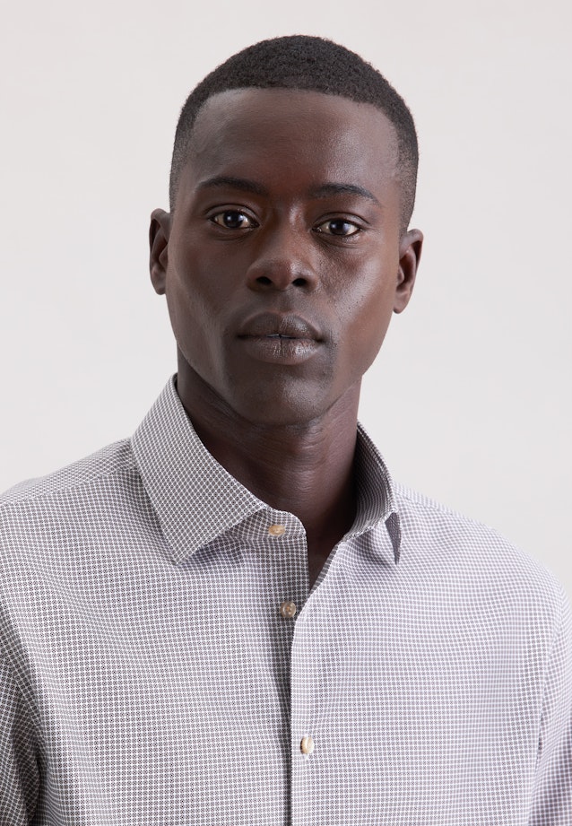 Shaped Business Hemd Druck in Beige |  Seidensticker Onlineshop