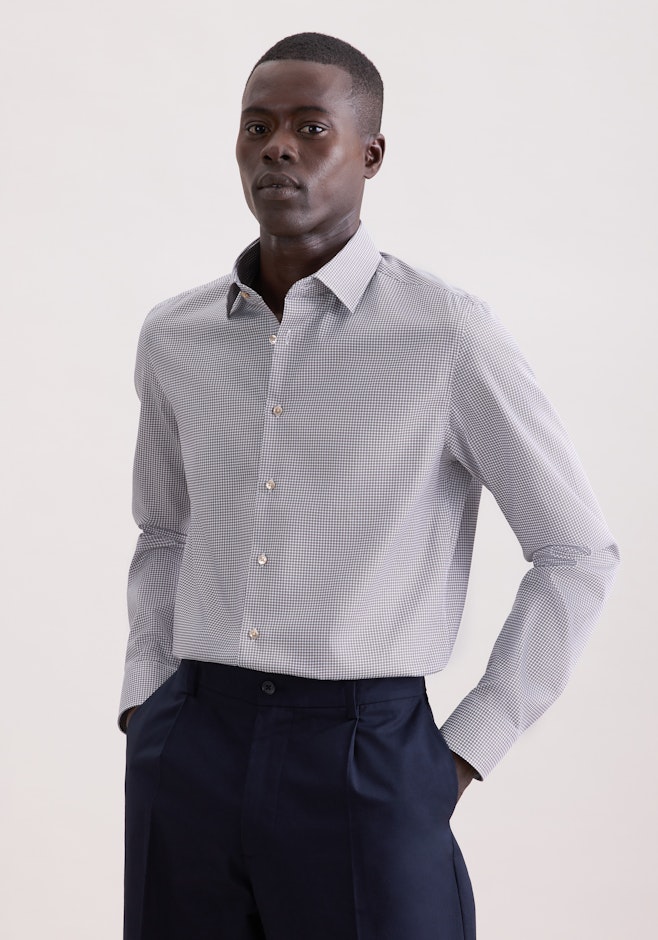 Slim Business Hemd Druck in Beige | Seidensticker Onlineshop