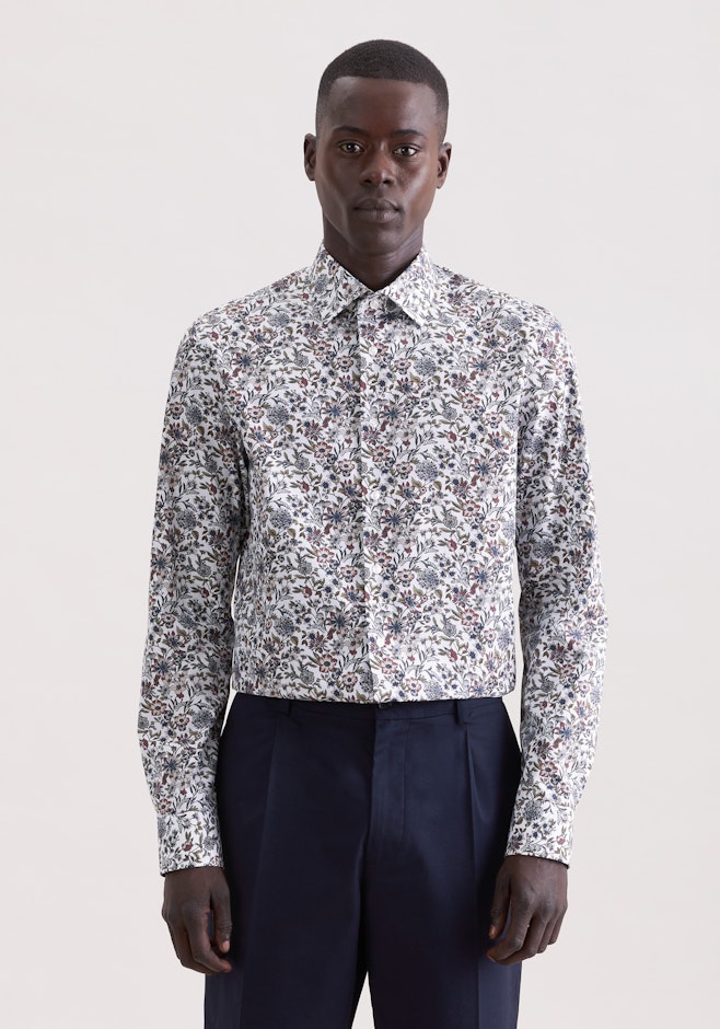 Slim Business Hemd Druck in Grün | Seidensticker Onlineshop