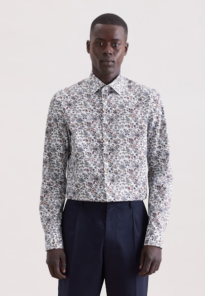 Slim Business Hemd Druck in Grün |  Seidensticker Onlineshop