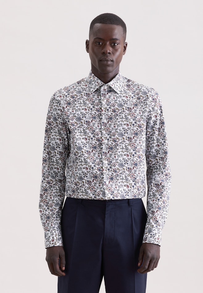 Slim Business shirt Print in Grün | Seidensticker online shop