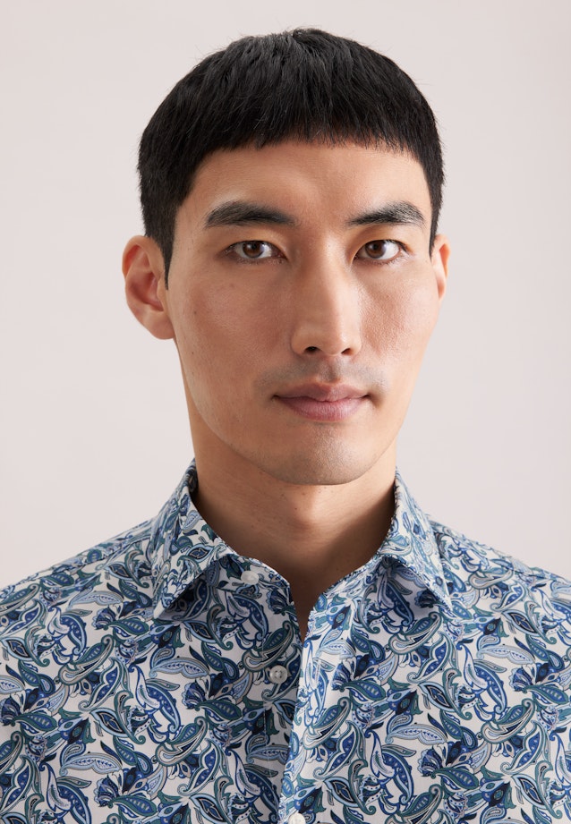 Slim Business shirt Print in Türkis |  Seidensticker Onlineshop
