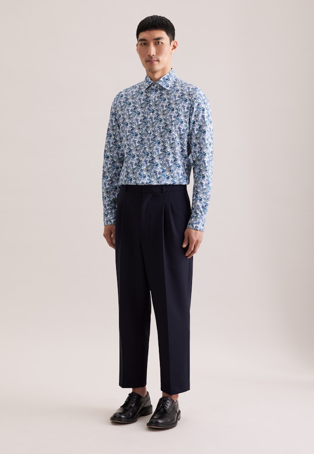 Slim Business shirt Print in Türkis |  Seidensticker Onlineshop