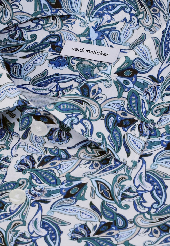 Slim Business shirt Print in Türkis | Seidensticker online shop