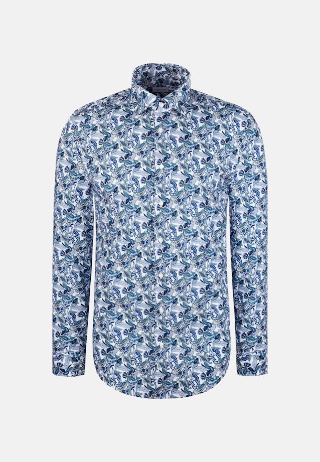 Slim Business shirt Print in Türkis |  Seidensticker Onlineshop