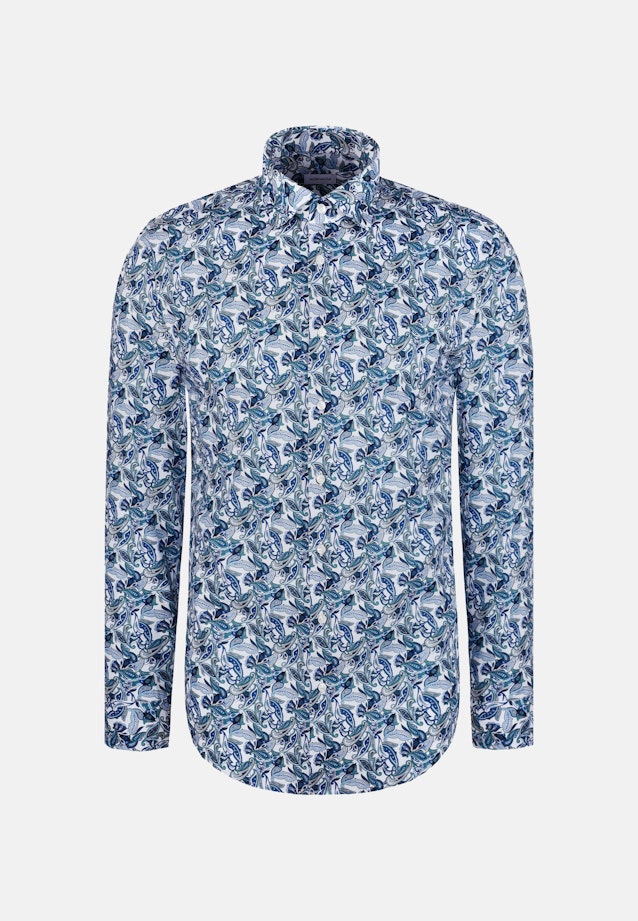 Slim Business Hemd Druck in Türkis |  Seidensticker Onlineshop
