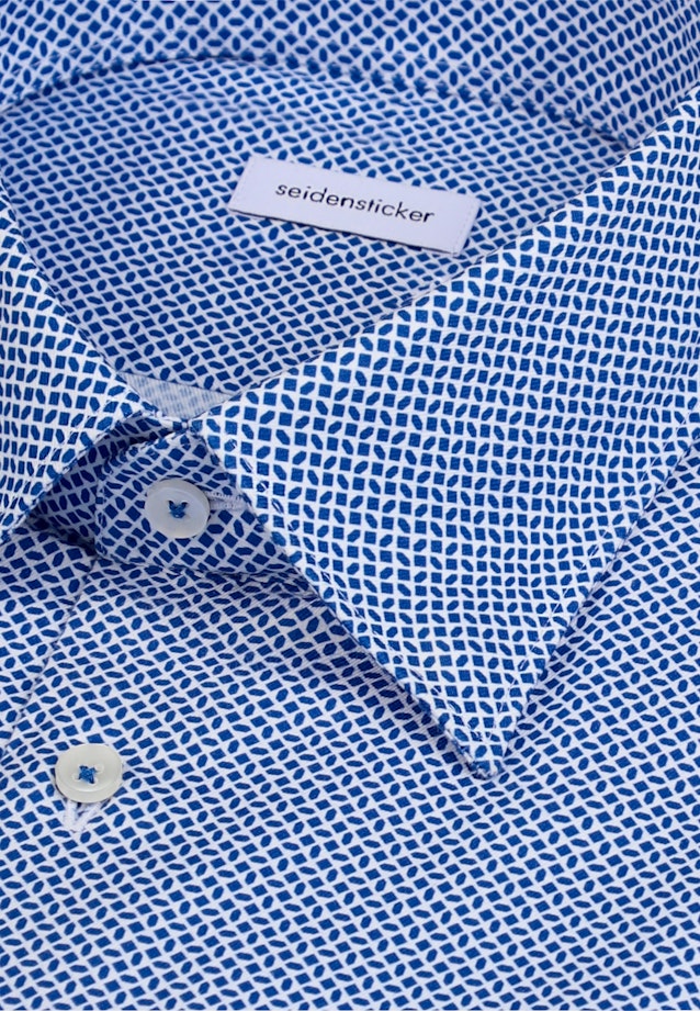 Shaped Business Hemd Druck in Mittelblau |  Seidensticker Onlineshop