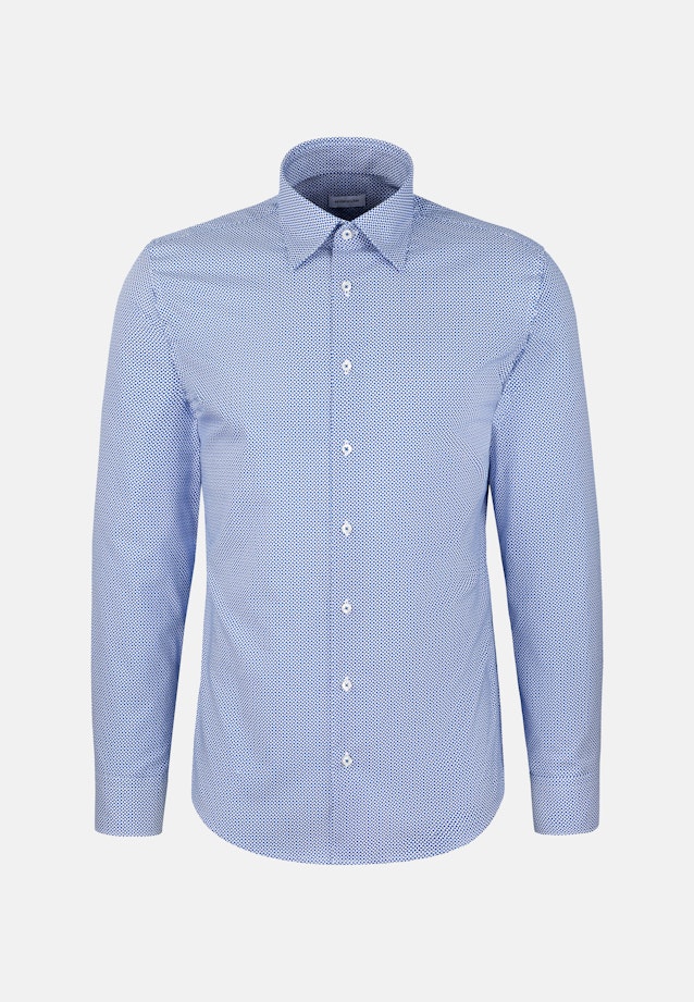 Shaped Business Hemd Druck in Mittelblau |  Seidensticker Onlineshop