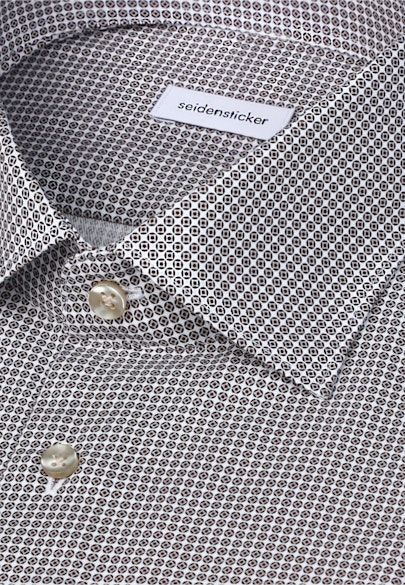 Slim Business Hemd Druck in Beige |  Seidensticker Onlineshop