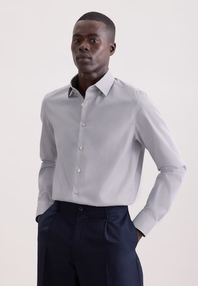 Slim Business Hemd Druck in Beige |  Seidensticker Onlineshop