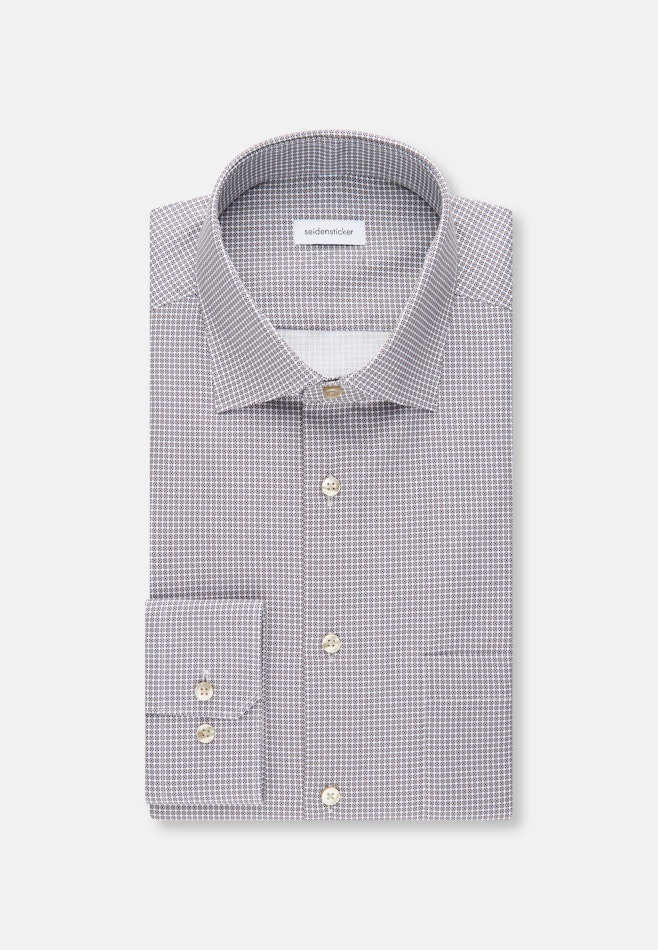 Comfort Business Hemd Druck in Beige | Seidensticker Onlineshop