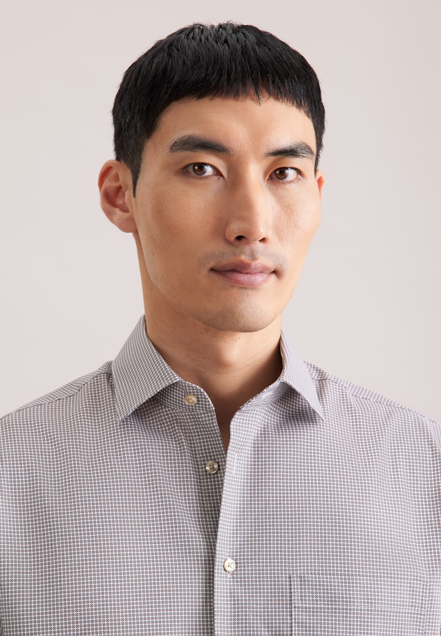 Regular Business shirt Print in Beige |  Seidensticker Onlineshop