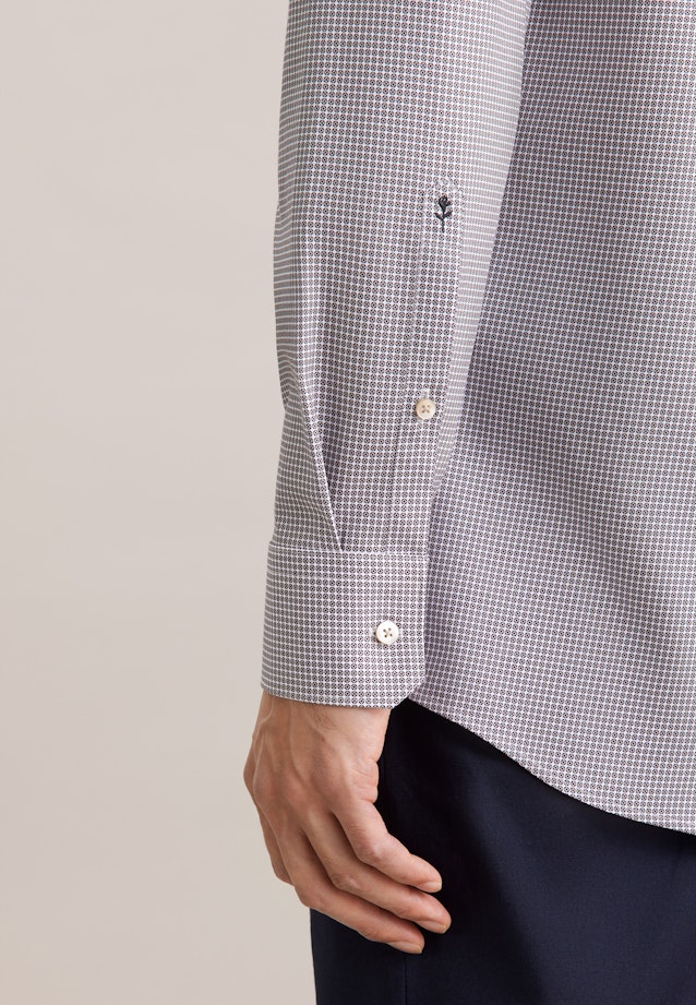 Regular Business shirt Print in Beige |  Seidensticker Onlineshop