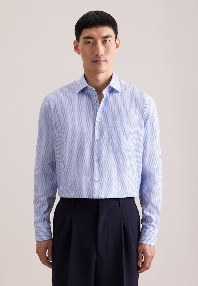Regular Business shirt Print in Light Blue |  Seidensticker Onlineshop