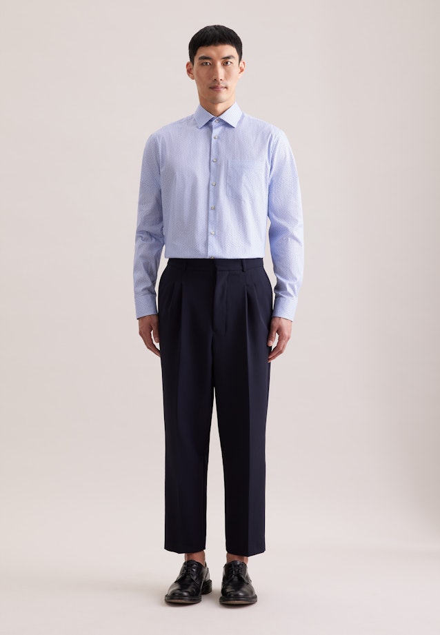 Regular Business Hemd Druck in Hellblau |  Seidensticker Onlineshop