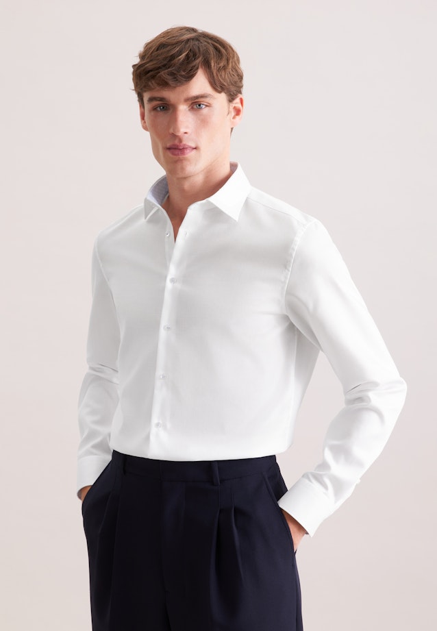 Shaped Business shirt Structure in Weiß |  Seidensticker Onlineshop