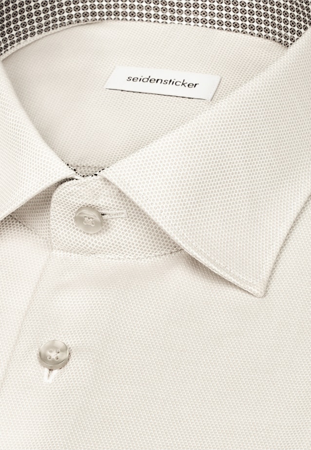 Shaped Business Hemd Struktur in Beige |  Seidensticker Onlineshop